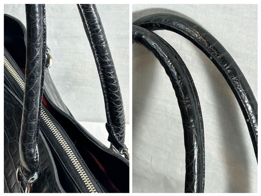 極美品 クロコダイル CROCODILE JRA バッグ マットクロコ ワニ革