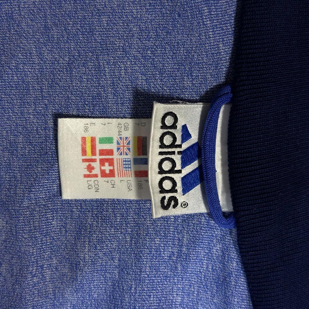 希少 90s アディダス トラックジャケット ドイツ 企業物 青 L ユーロ古着