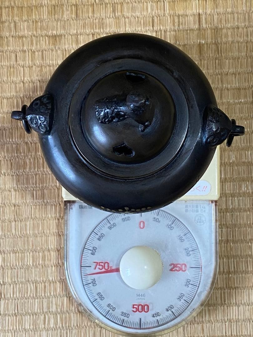 ♦獅子飾り 自在遊環 三足香炉 高岡銅器 銅製 唐金 香道具 置物 飾り 骨董品