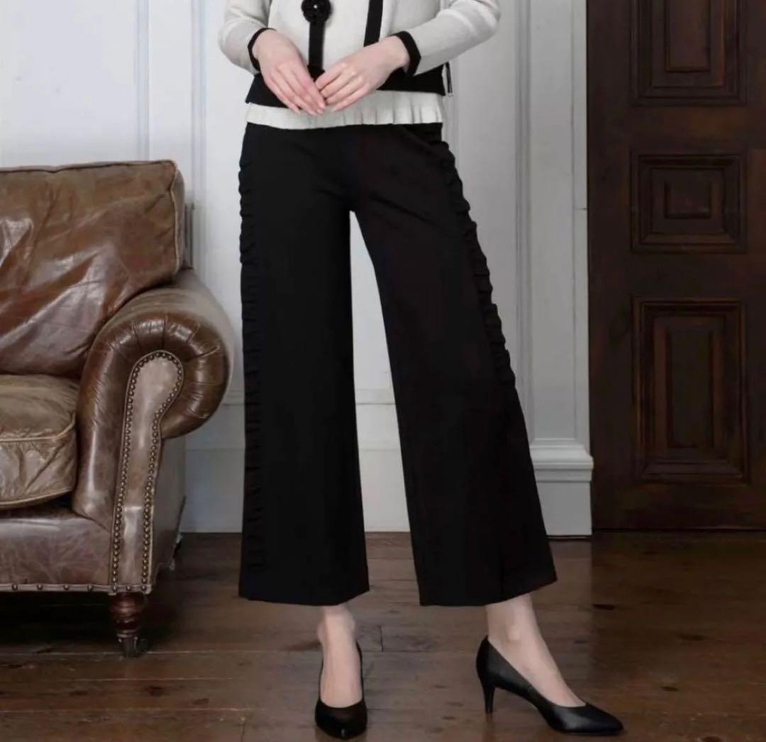 2025AWスーパービューティーフリルデザインポンチ素材パンツ44