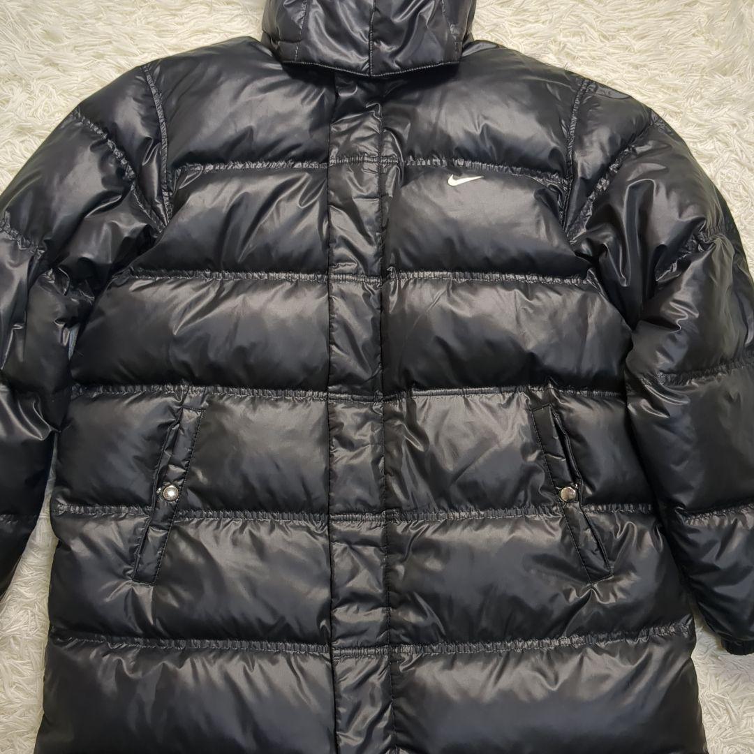 【NIKE✨ダウン✨XL】ベンチコート 肉厚 ブラック 防寒 フード