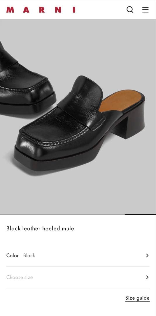 SALE❗️MARNI Black leather heeled mule 36