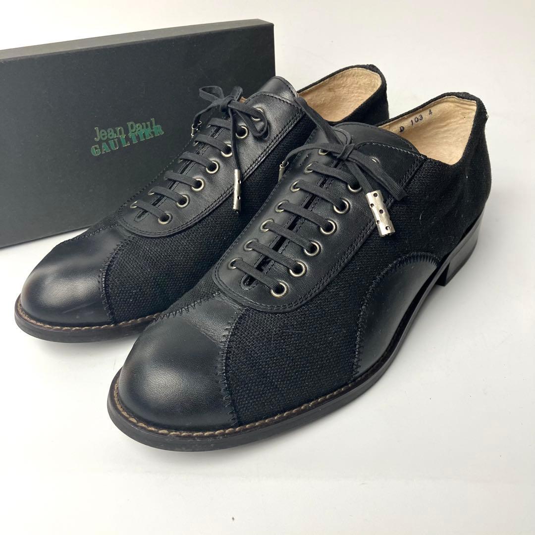 【良品】ジャンポールゴルチエ　オックスフォード　レースアップシューズ　黒　23