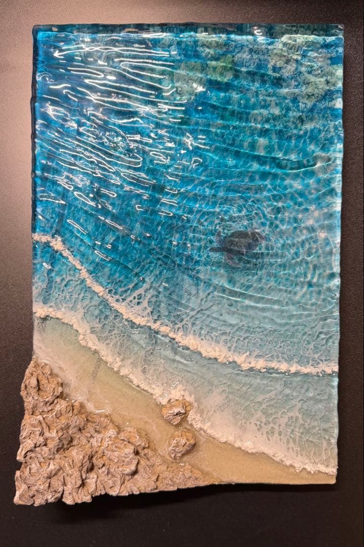 レジンアート 海の風景 約A4サイズぐらい