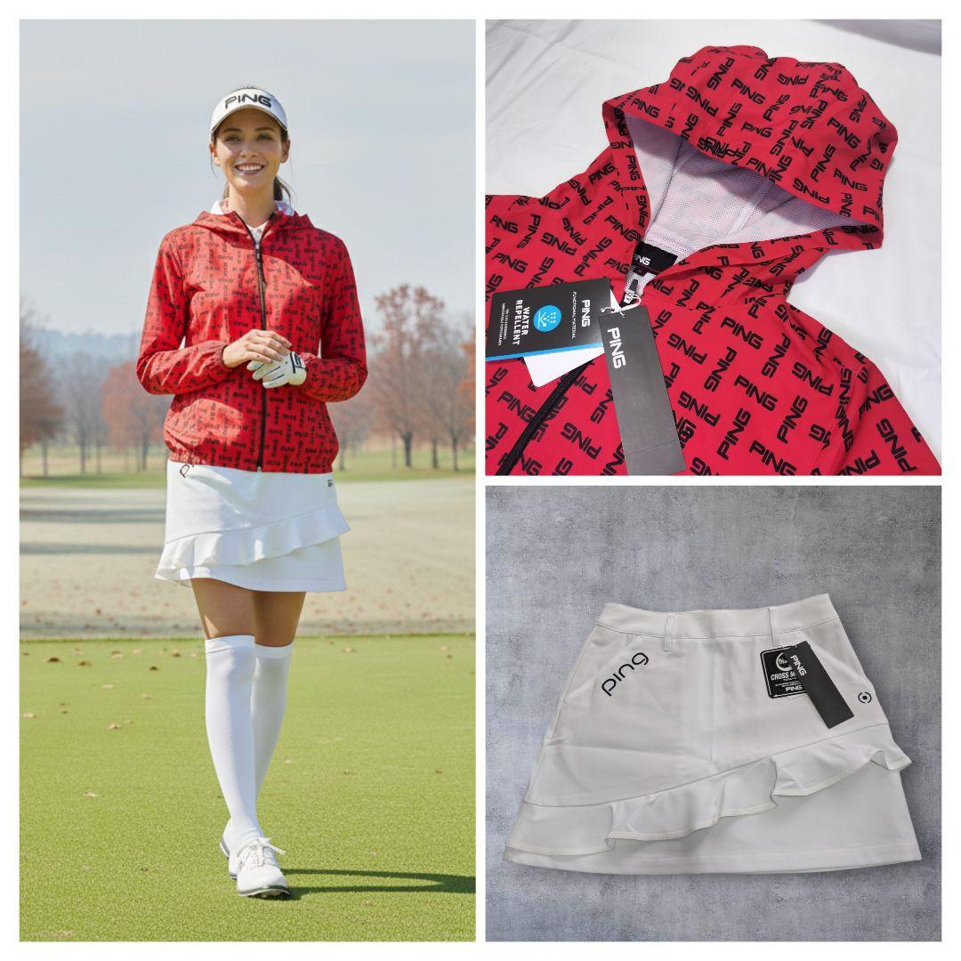 【新品】ピンゴルフ ジップアップパーカー フリルスカート セットアップ S