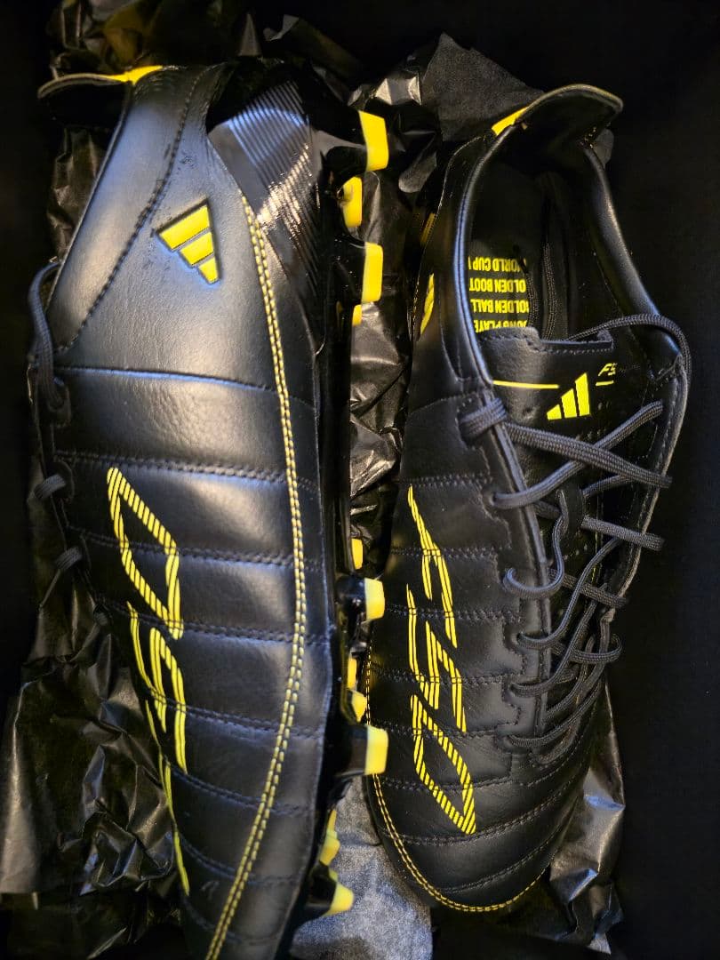 ！売りつくしセール！adidas F50 レザー2010 サッカーシューズ黒/黄