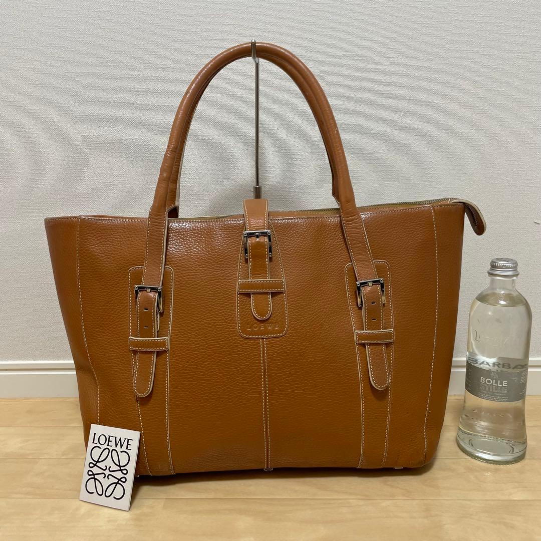 ■LOEWE（ロエベ）良品/レザー/ ハンドバッグ ライトブラウン
