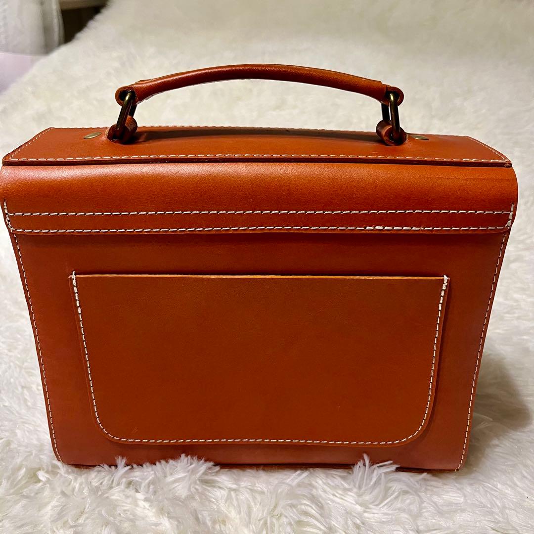 【新品】イタリアンレザー　ショルダーバッグ Wフラップ キャメル　本革　2way