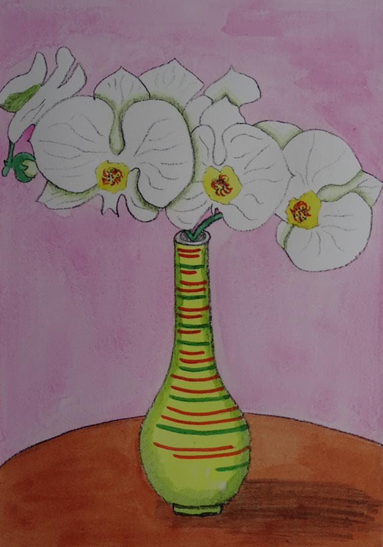 ・作者名：奥村和子・画題：コチョウラン・技法：リトグラフ限定品