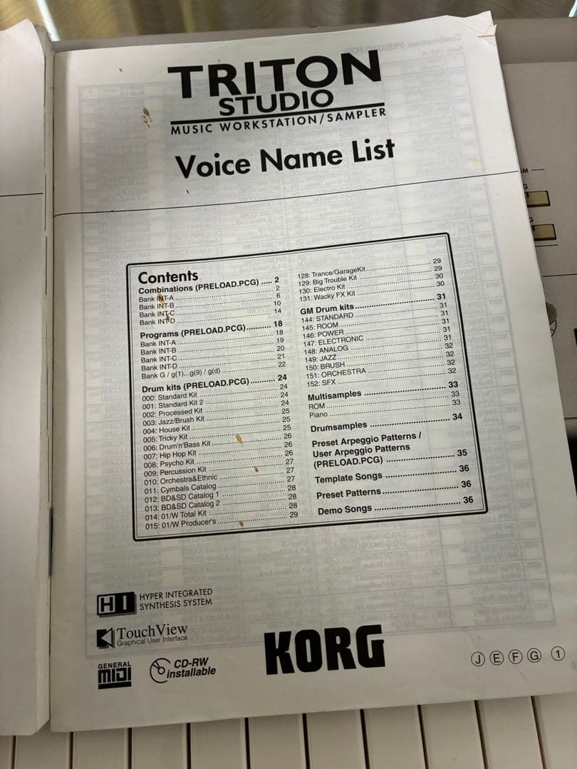 ジャンクKORG TRITON Studio 76 EXB-PCM09 CD付