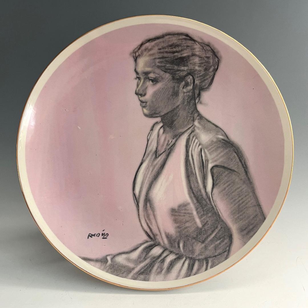 初荷 小磯良平 飾り皿 美人画 女性画 陶器 人物 婦人 Narumi SN21