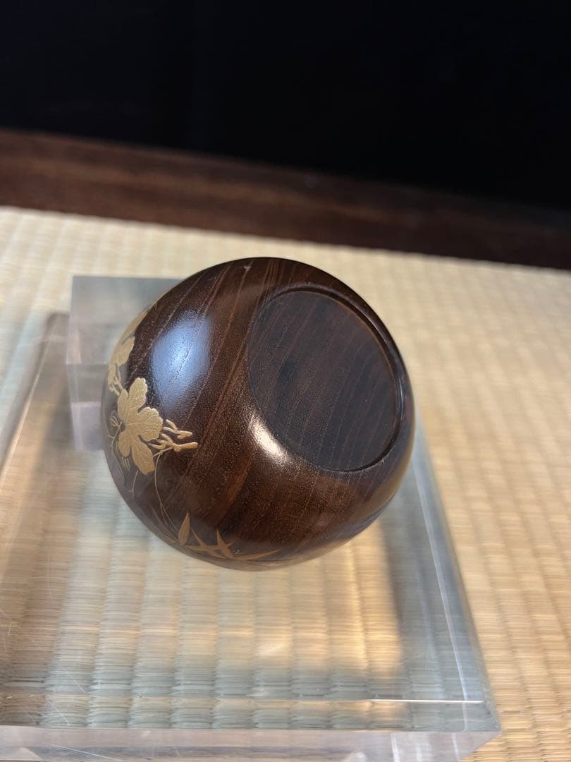 金箔装飾 木製 茶道具 棗　骨董　金蒔絵　共箱 香合 茶碗