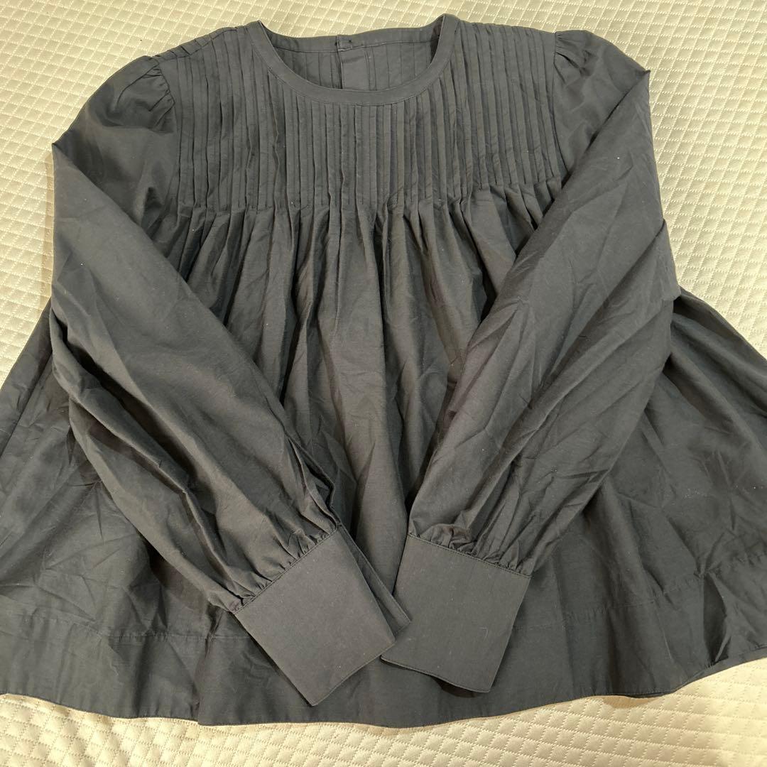 美品 LOHEN ローヘン プリーツブラウス 黒 38