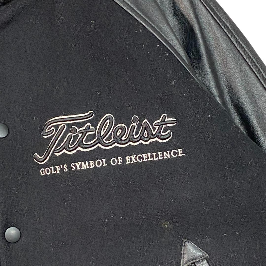 タイトリスト 本革 レザー スタジャン ブルゾン ジャケット M ブラック