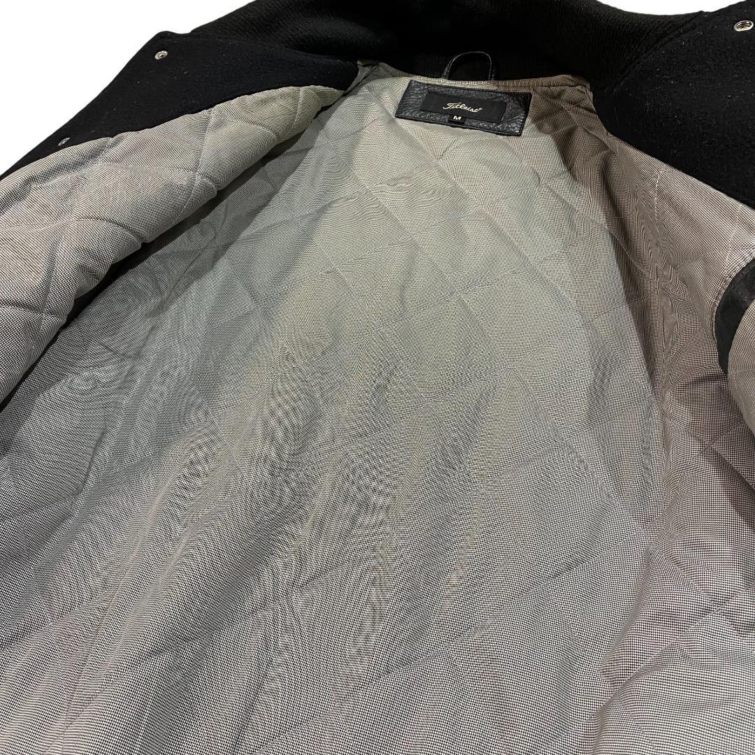 タイトリスト 本革 レザー スタジャン ブルゾン ジャケット M ブラック