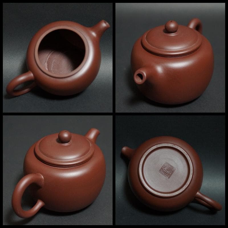 煎茶道具 中国宜興 匏尊壺 紫砂壺 在銘 老泥使用 朱泥 急須茶器 茶道具