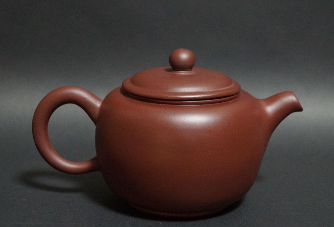 煎茶道具 中国宜興 匏尊壺 紫砂壺 在銘 老泥使用 朱泥 急須茶器 茶道具