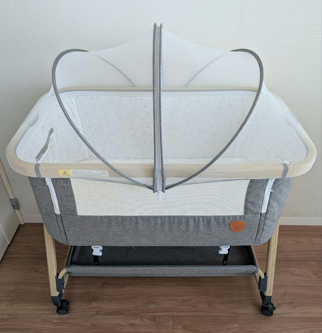 HZDMJ ベビーベッド タイニーサイズ　 高さ調整可　ゆりかごにも　ネットあり