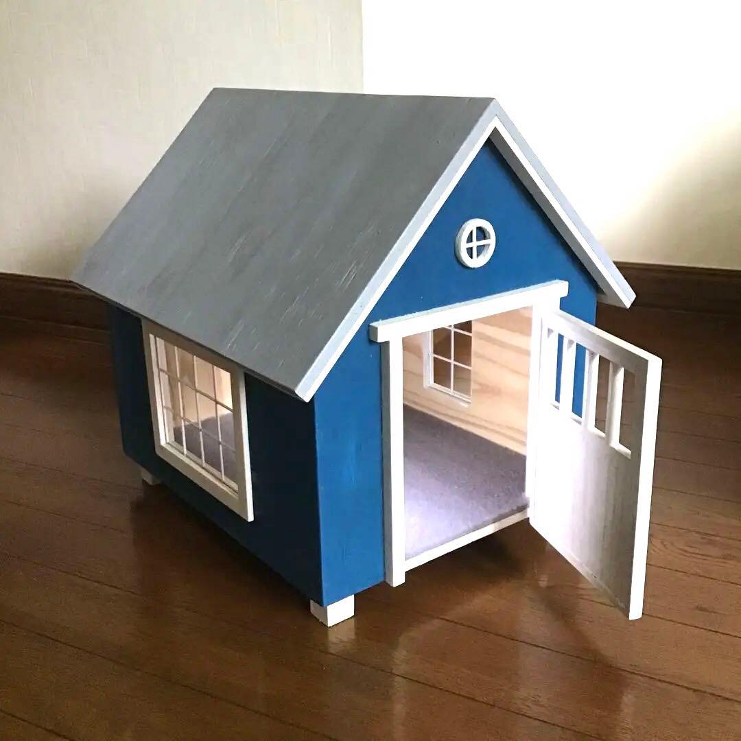 おしゃれな洋風扉付きwoodイヌ・ネコ小動物ペットハウス