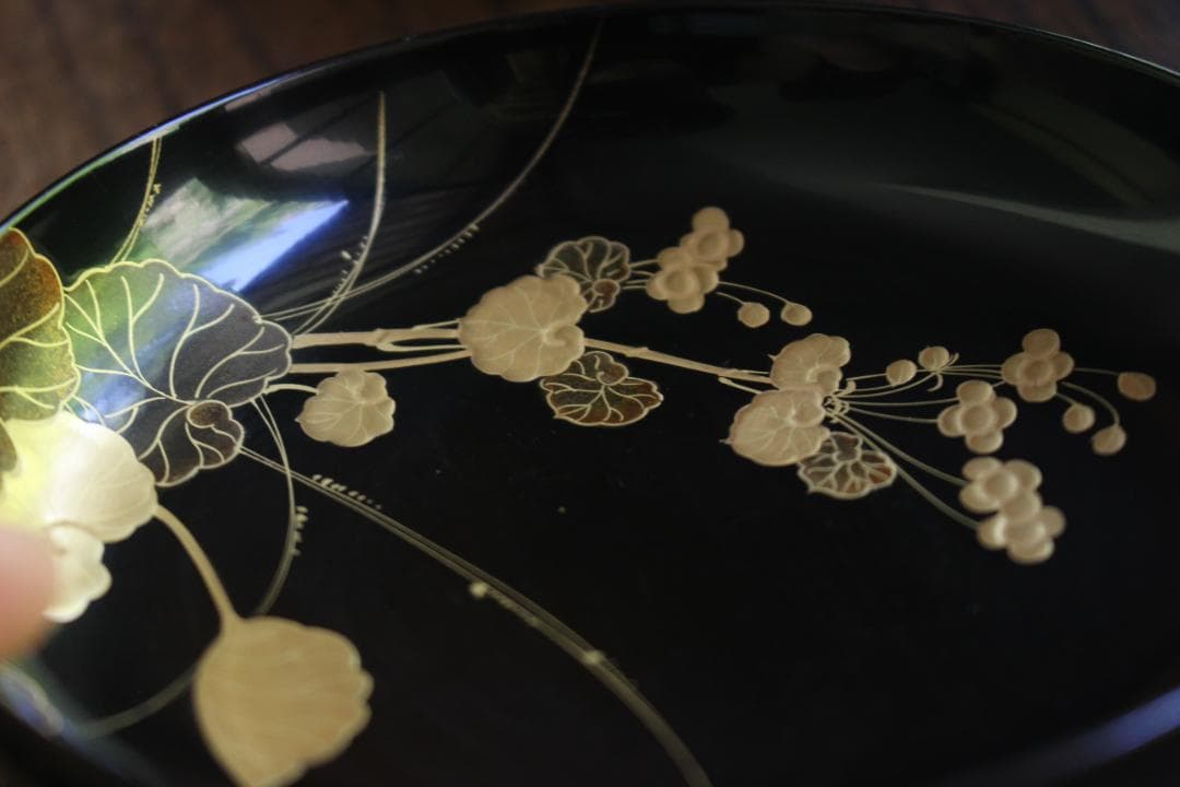 時代逸品！時代黒漆に極上草花蒔絵の映えるお椀7点（検輪島塗蒔絵椀雑煮椀煮物椀