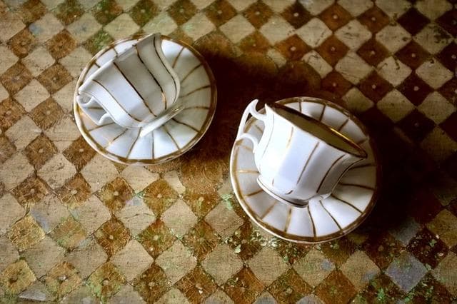 フランス 19世紀 金の珊瑚とカップアンドソーサーb パリ窯 アンティーク