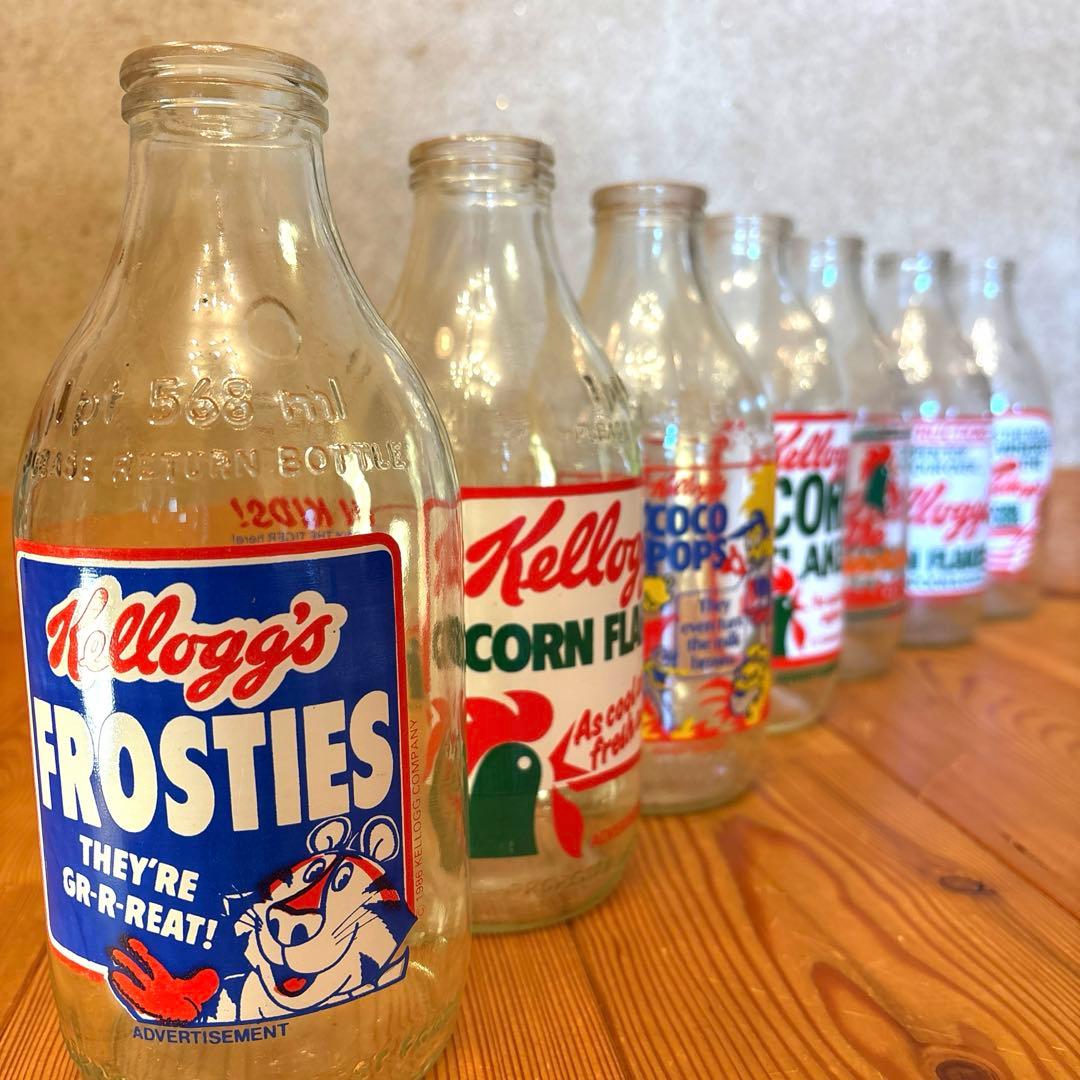 80’s ケロッグ　牛乳瓶　アドバタイジング　フルセット　コーネリアス　トニー