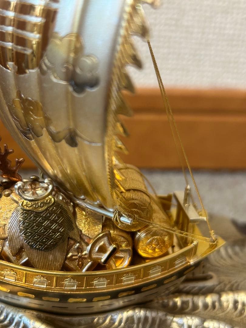 銀製　宝船　武比古作　6号(房)銀船　本体SILVER985