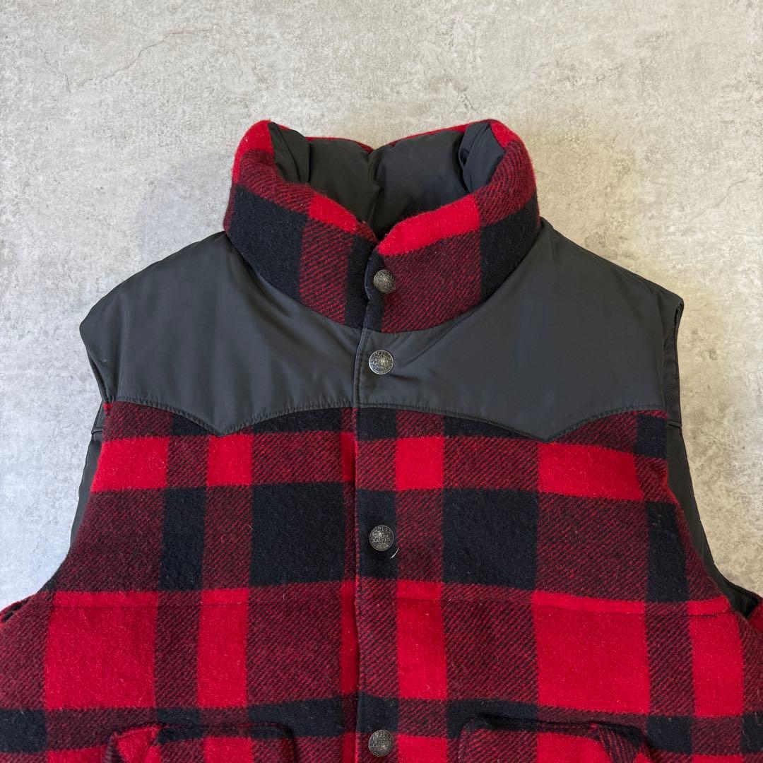 希少■ポロラルフローレン【L】リバーシブル ダウンベスト レザー ブラック 古着