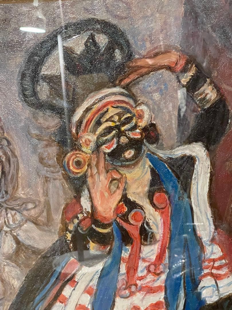 吉野正明　伝統的な舞踏の油彩画