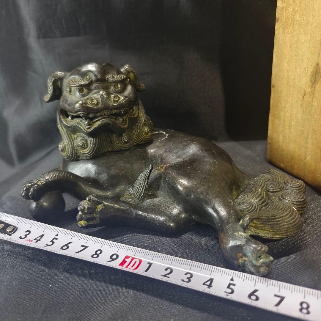 中国古美術 古銅宣徳香炉 臥獅炉 時代物 香道骨董 コレクター放出美品 茶道具