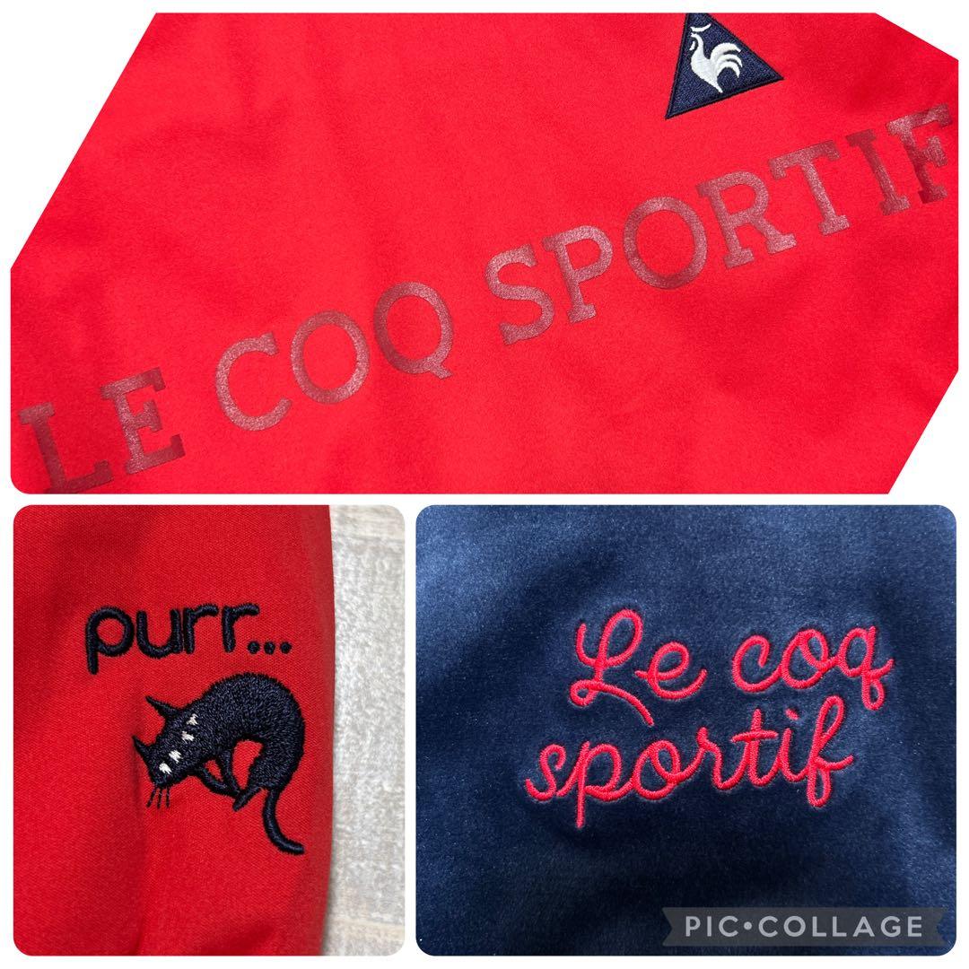 ルコックスポルティフゴルフ★猫柄★セットアップ★中綿★リバーシブル★【サイズS】