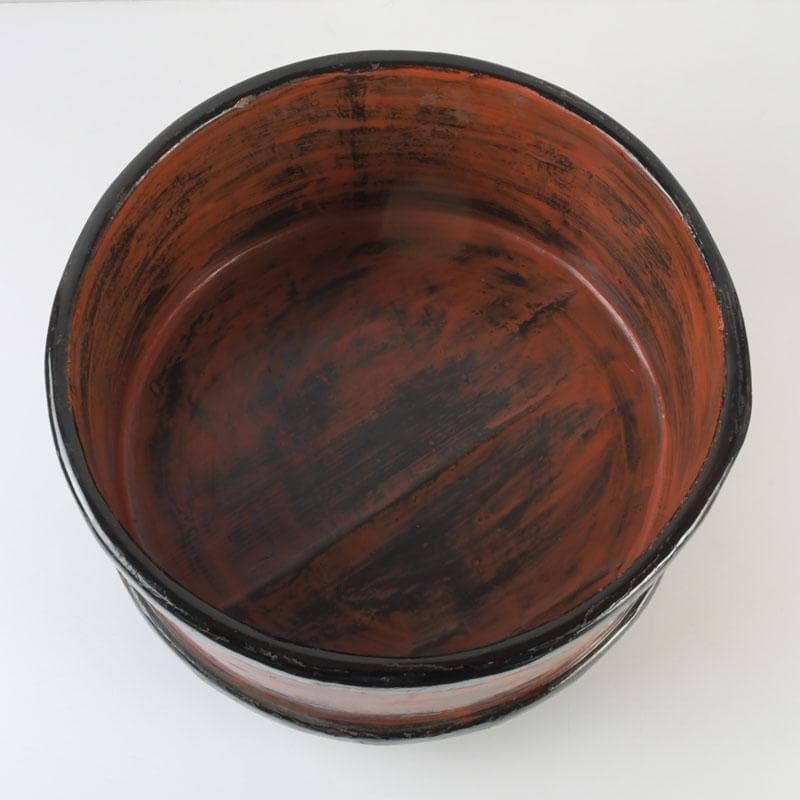 時代古民具　漆塗　三足桶　M　9839A