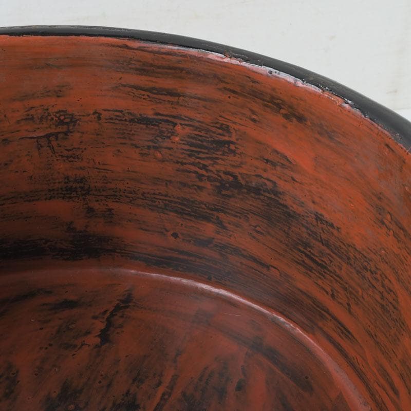 時代古民具　漆塗　三足桶　M　9839A