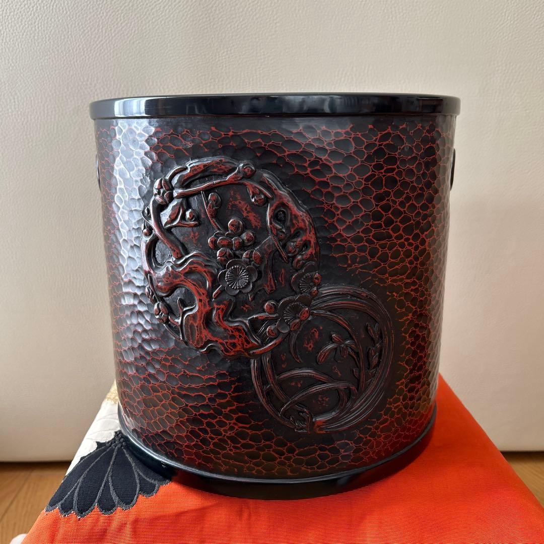 美品　アンティーク火鉢　鎌倉彫　大正時代~昭和初期