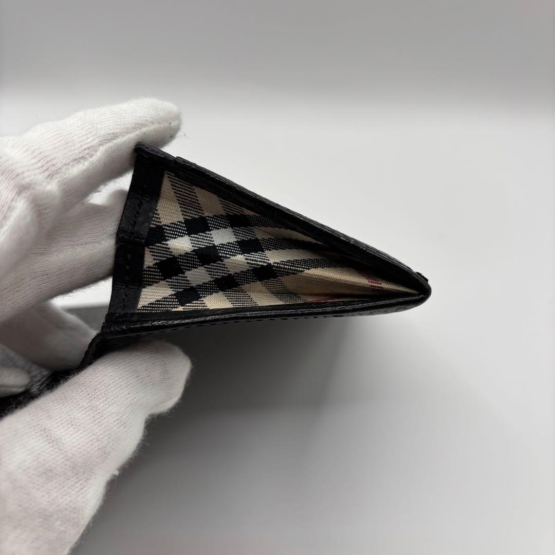 BURBERRY 名刺ケース　カードケース　ブラック　ノバチェック　レザー