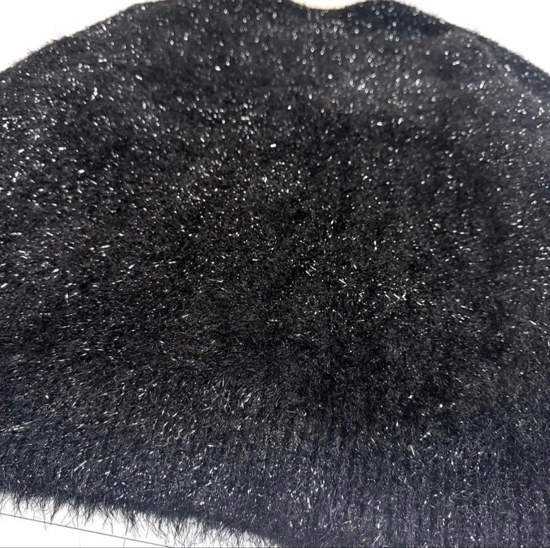 【新品タグ付き】完売品✨️アルアバイル シャイニー フェザー カーディガン 黒