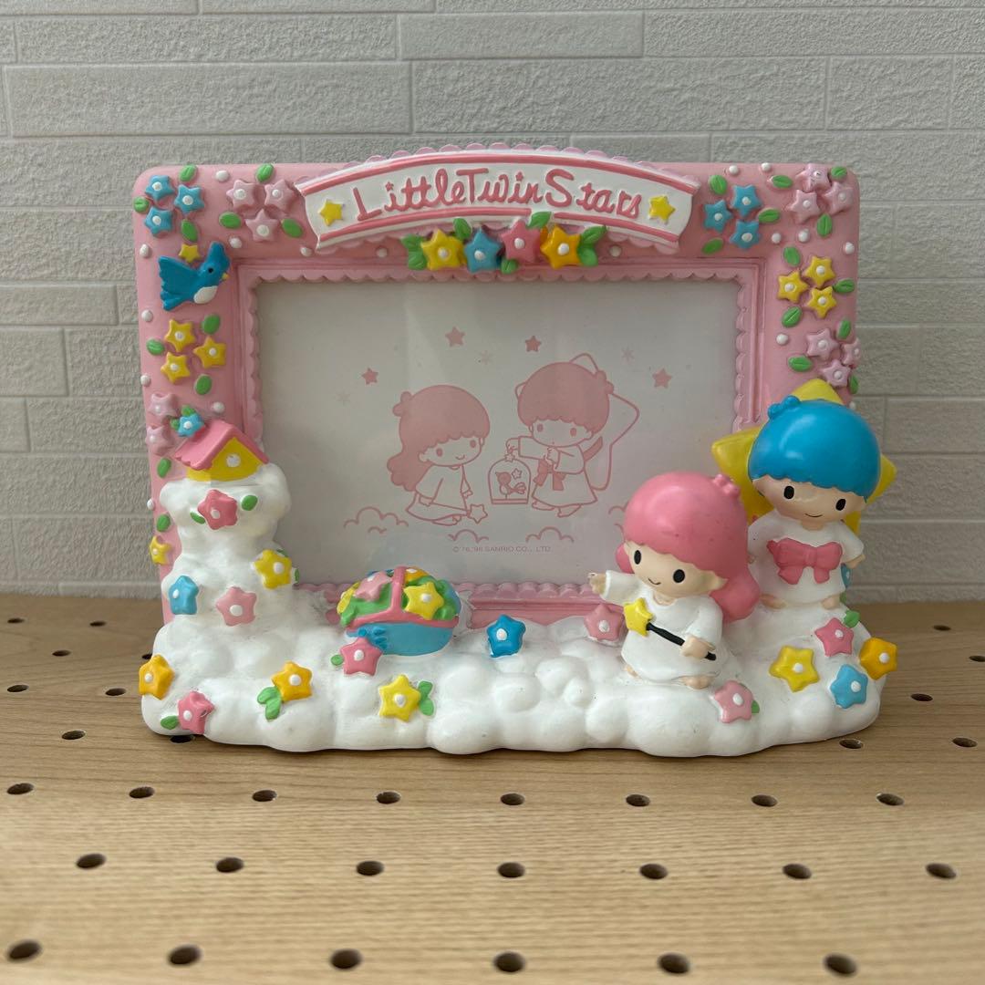 希少★キキララ　L判写真立て　陶器製　昭和レトロ　リトルツインスターズ　サンリオ