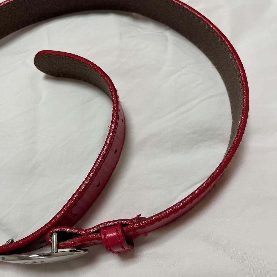 vivienne Westwoodバックル　ベルト　シルバー　レッド　レザー