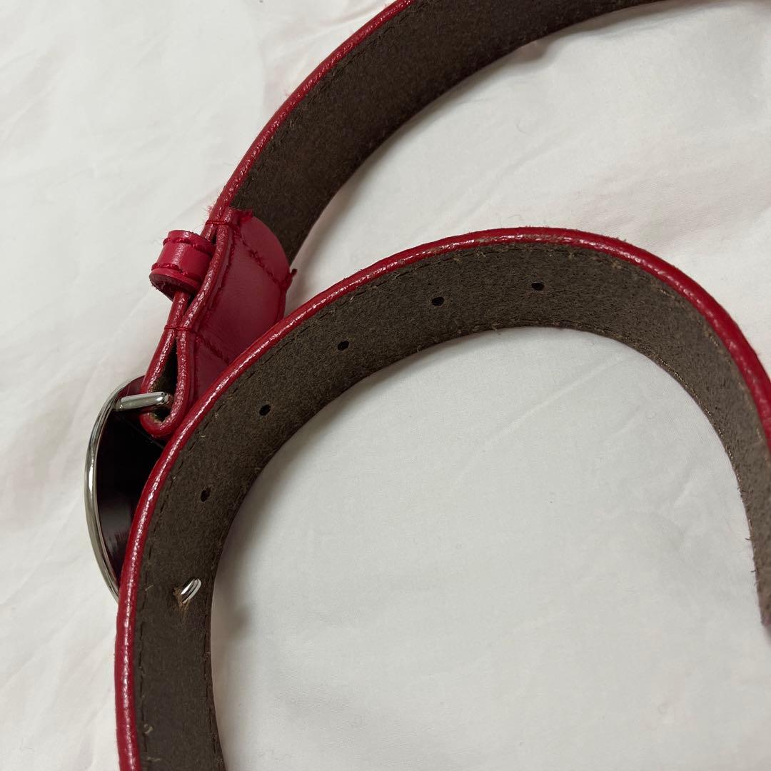 vivienne Westwoodバックル　ベルト　シルバー　レッド　レザー