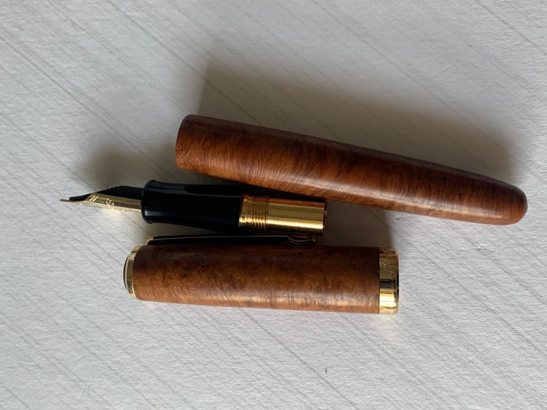 PLATINUM 万年筆 木軸 14Kペン先