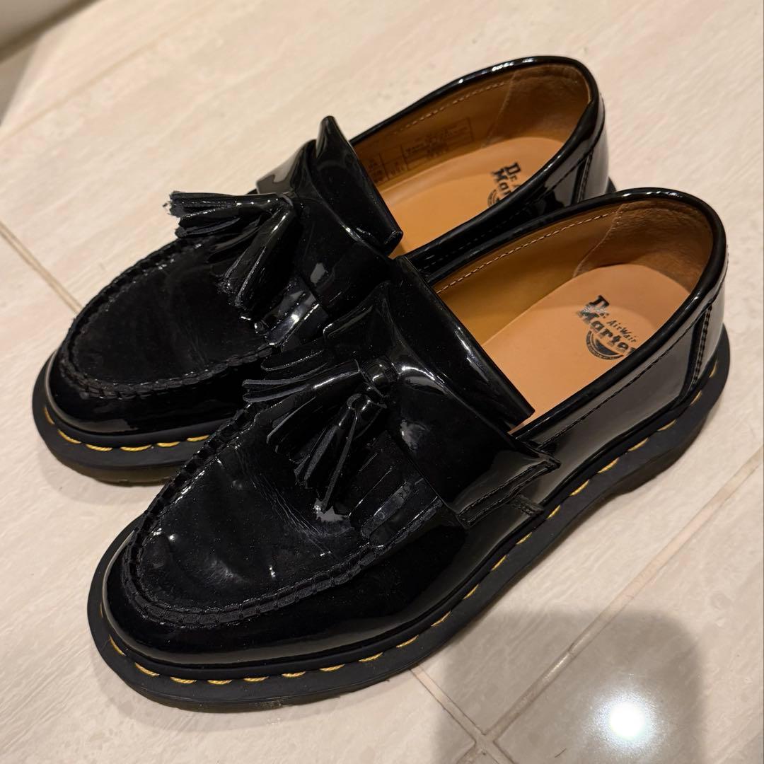 ドクターマーチン　エイドリアン　エナメル　イエローステッチ　38