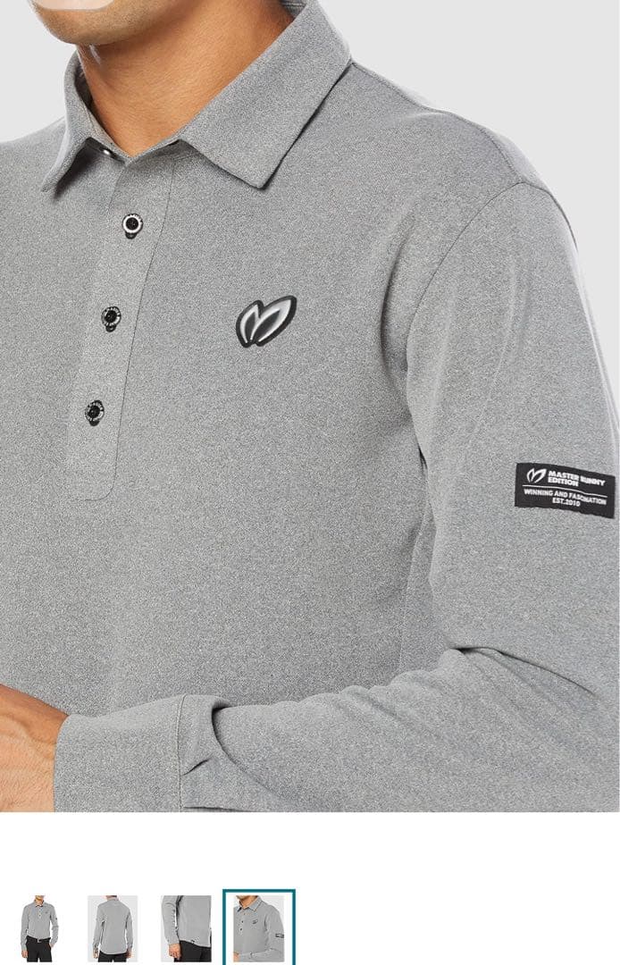 マスターバニーメンズ 長袖 ポロシャツ ワンポイントロゴサイズ6