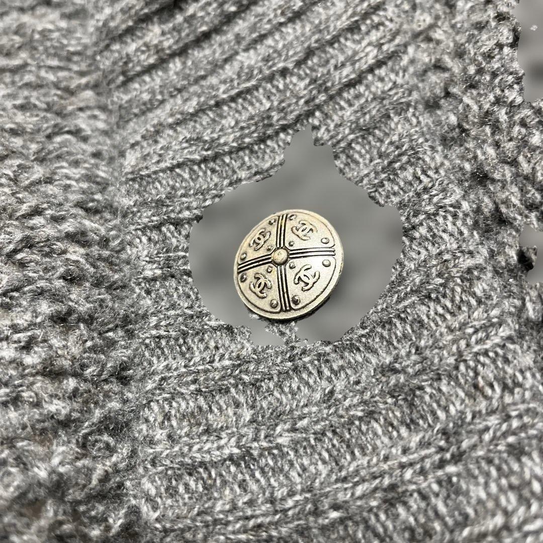 CHANELシャネル　ロングカーディガン　ワンピース　グレーレア品