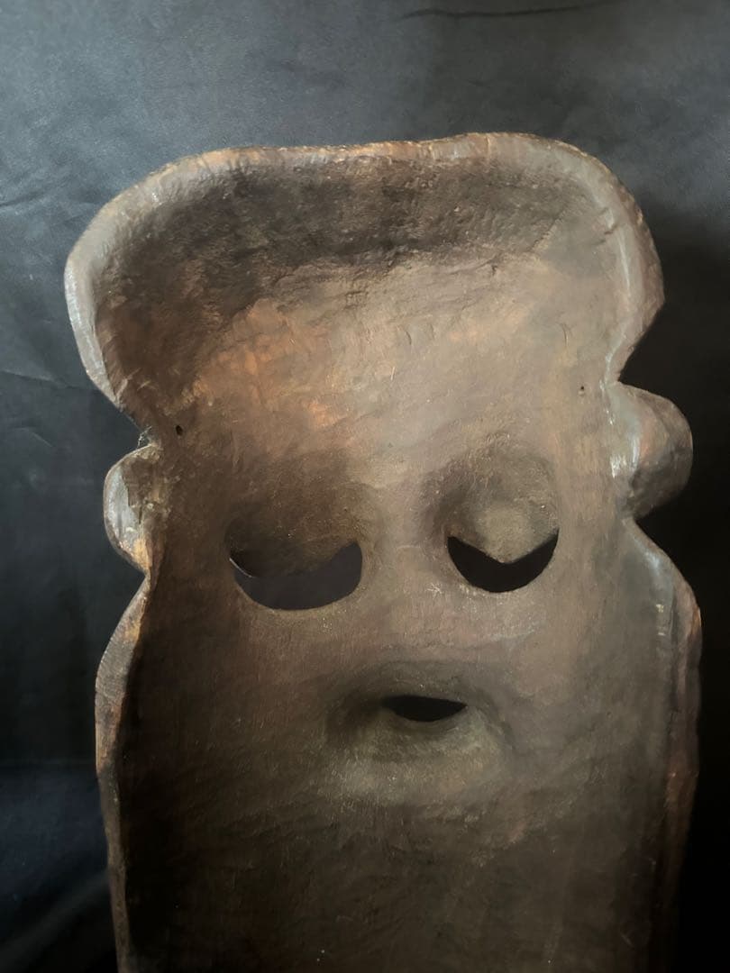 アフリカ コンゴ 木製 幾何学紋様 仮面／アンティーク／マスク