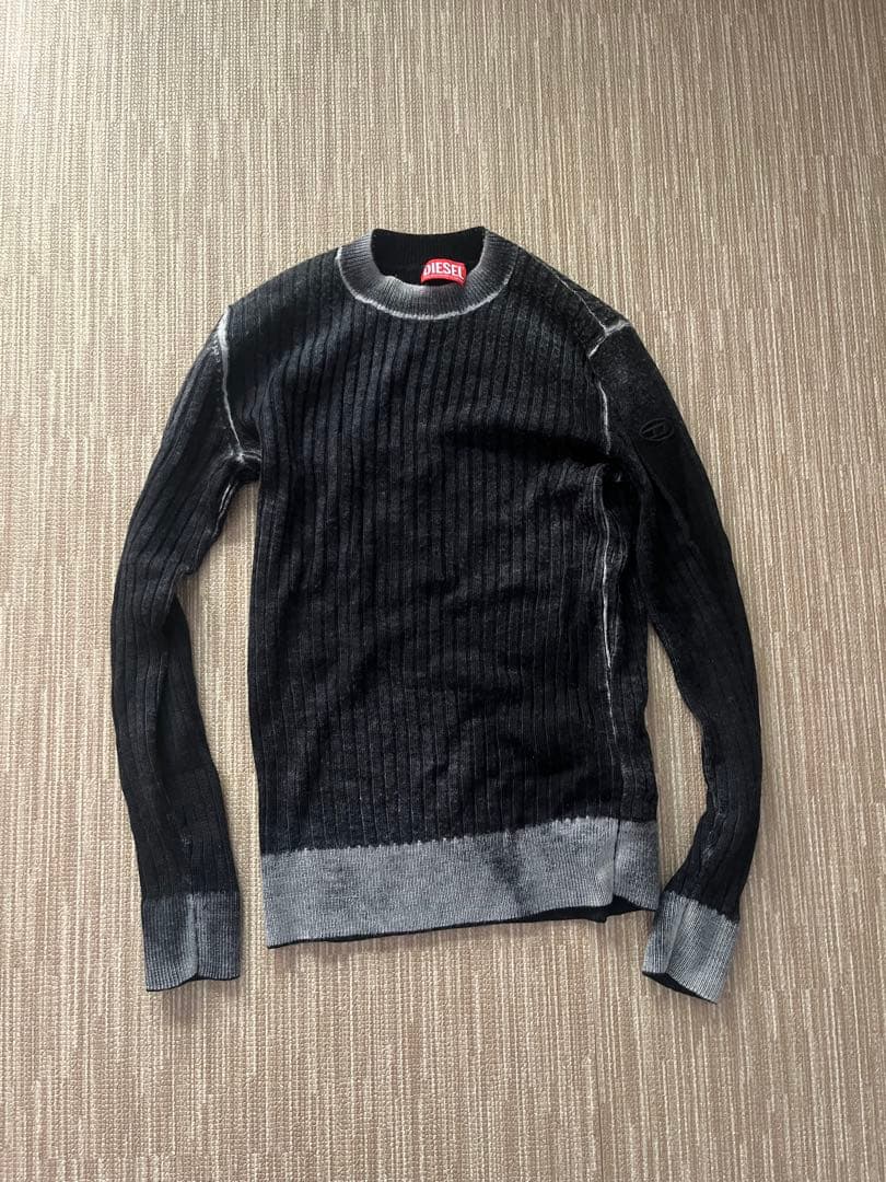 深水光太着用 DIESEL リブ編みクルーネックセーター