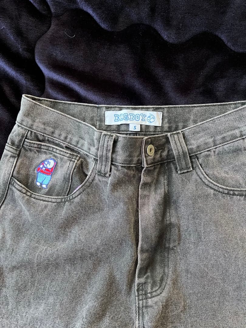 BIG BOY グレー ストレートデニム Sサイズ