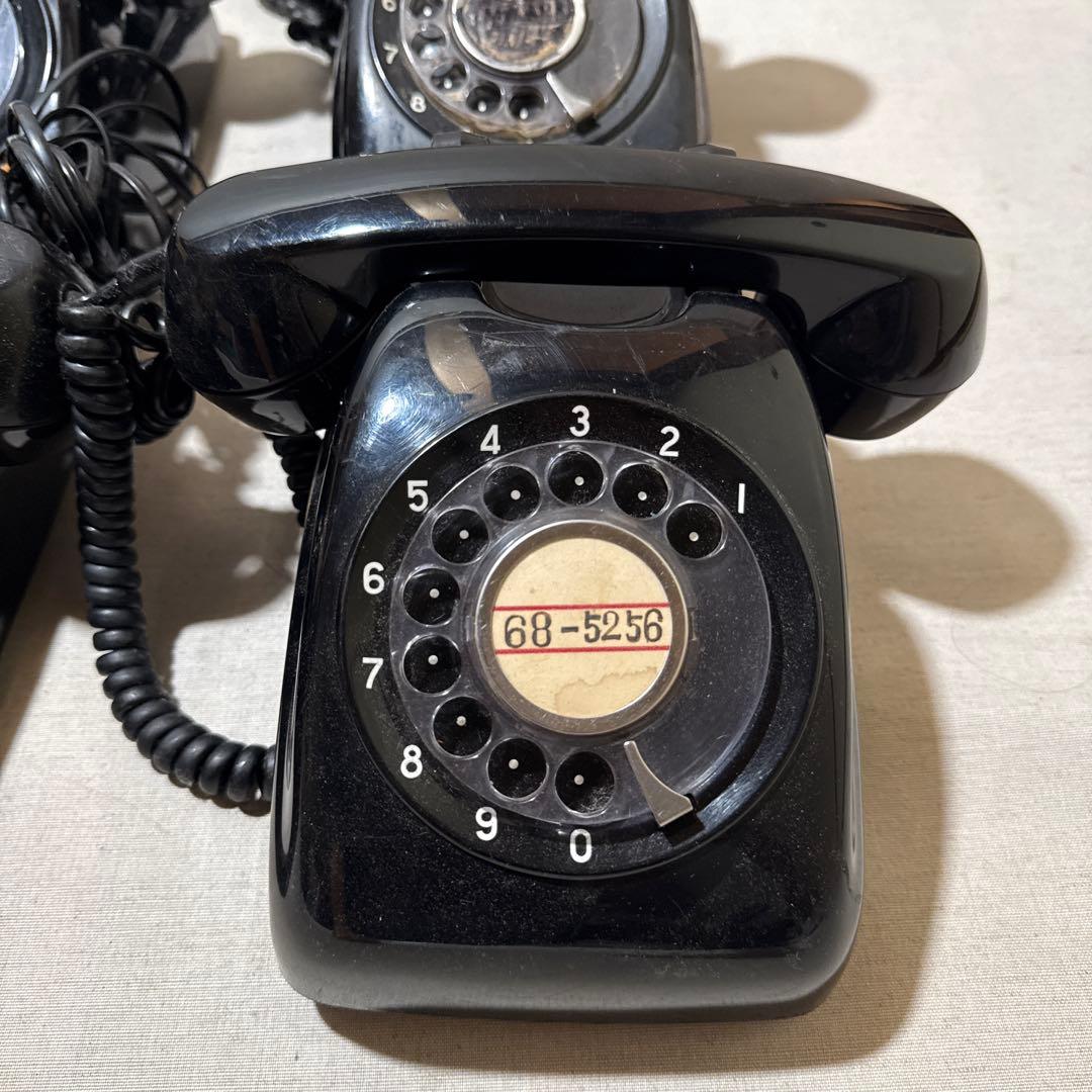 60s 昭和レトロ Japan 黒電話 ダイヤル式電話機 6台まとめ売り セット