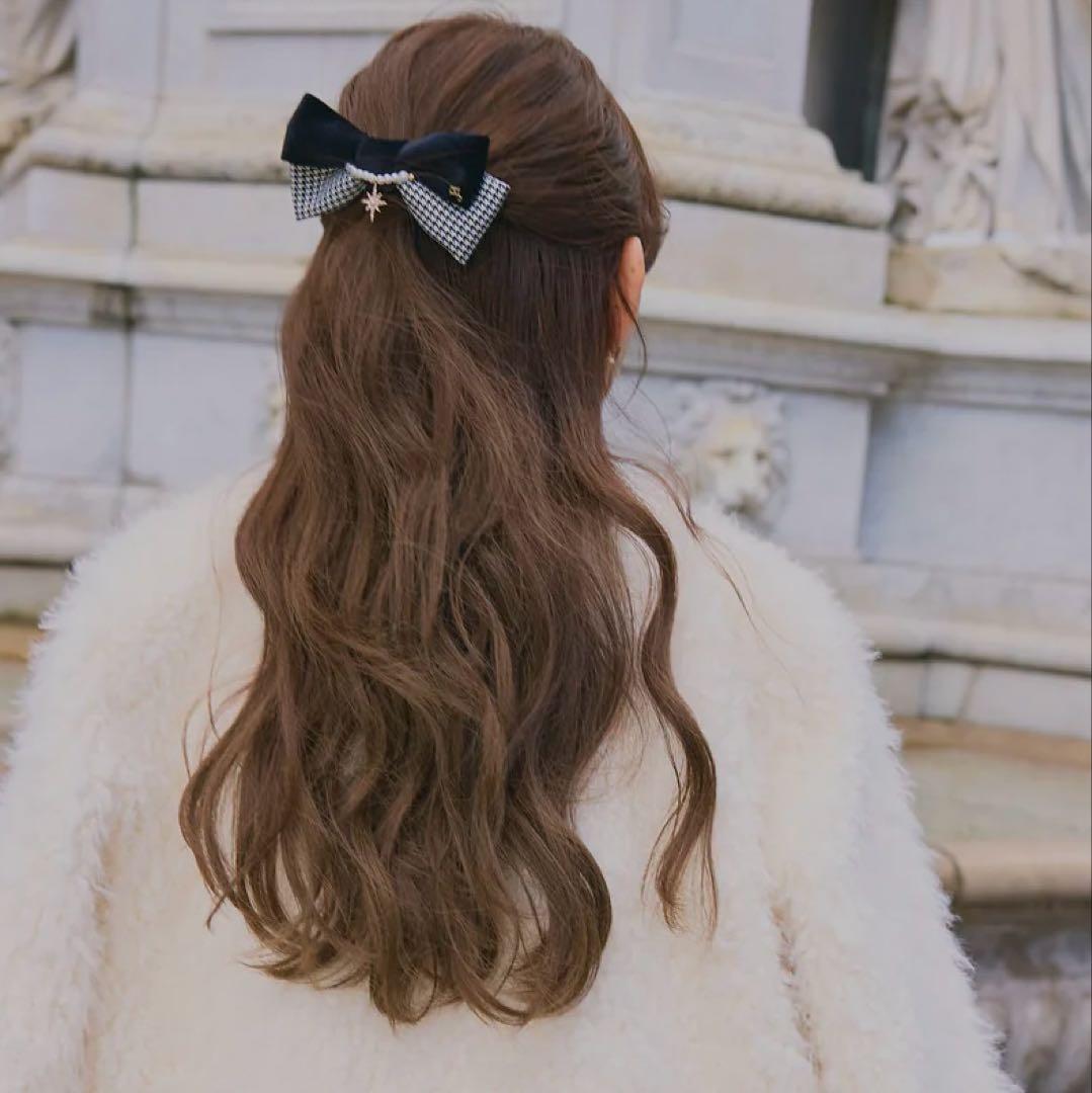 ヘアアクセサリー Herlipto Double Houndstooth Ribbon Comb
