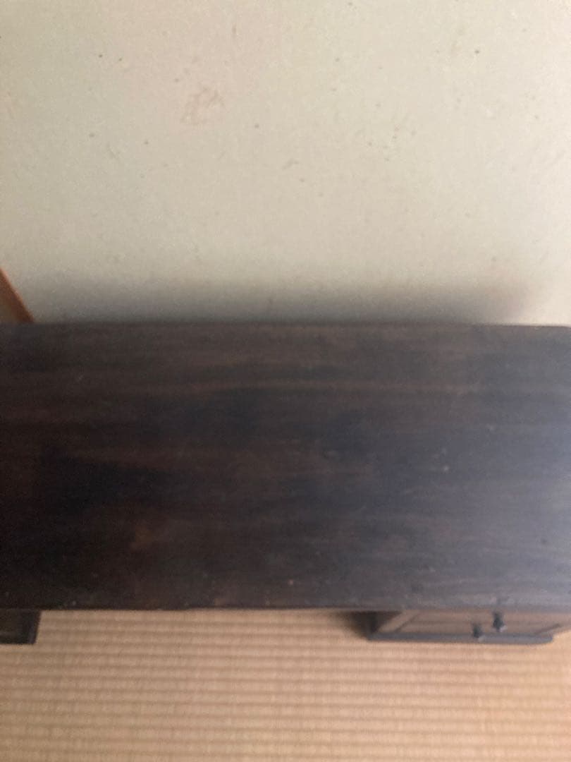 木製文机 ダークブラウン 2引き出し