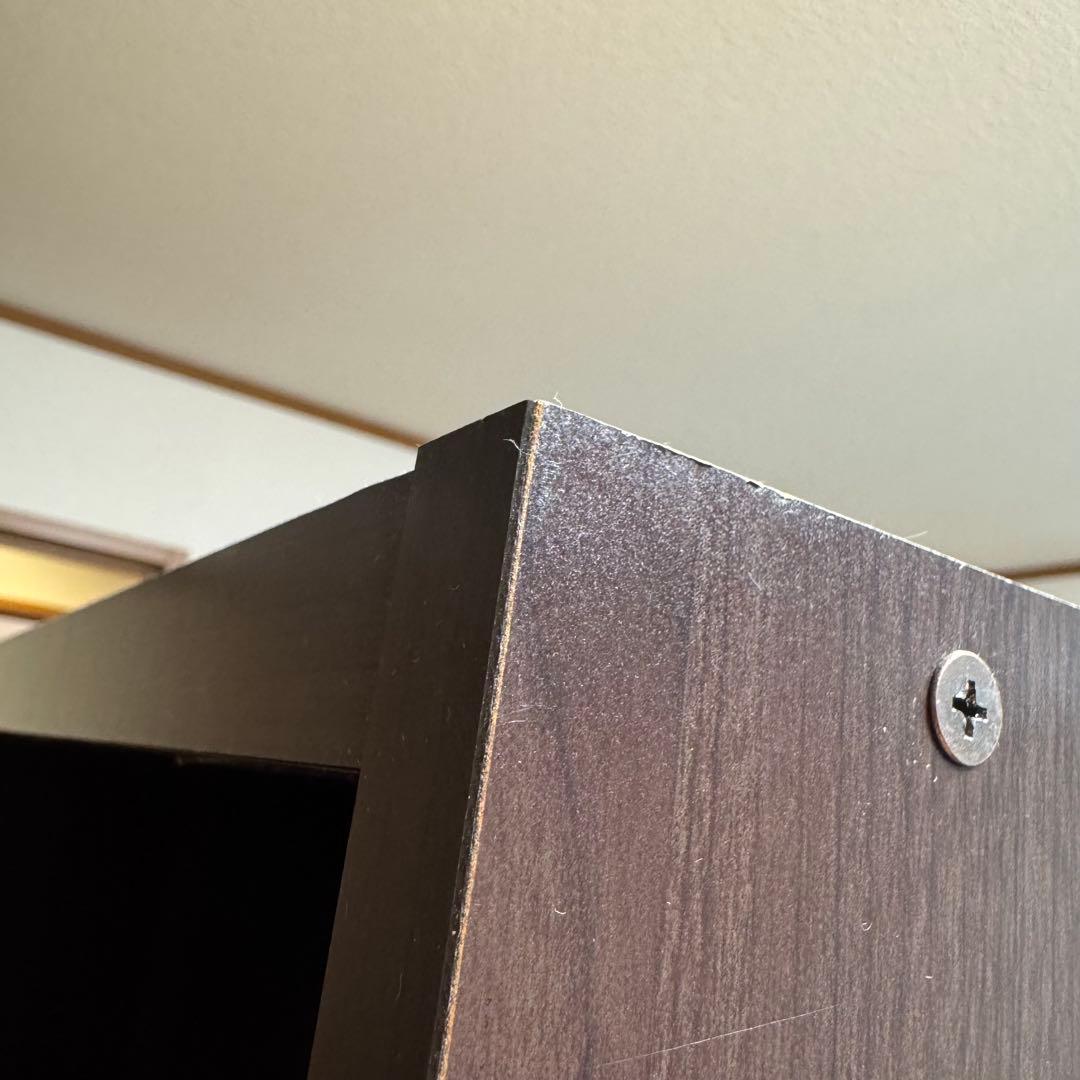 日本製 ぼん家具／木製スライド本棚 漫画 DVD 隙間 引き出し棚×2収納ボード